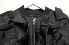 画像2: VIVIANO Ruffle Long Bomber Jacket (2)