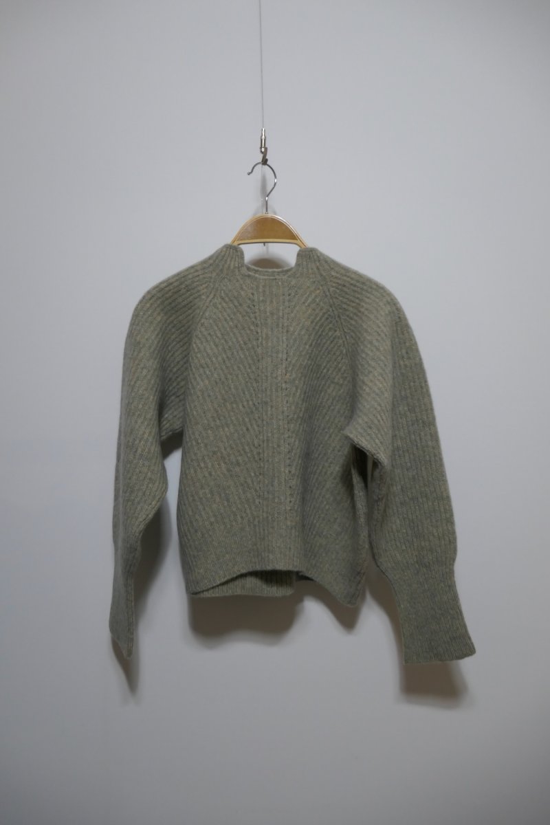 画像1: YUKI SHIMANE Wholegarment Half-Milano Rib Sweater (1)