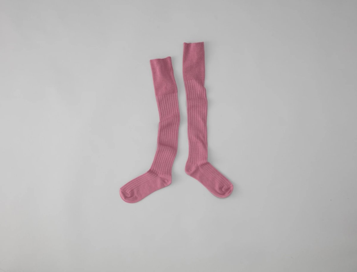 画像1: K I M U R A ` MERINO WOOL RIB HIGH SOCKS (1)