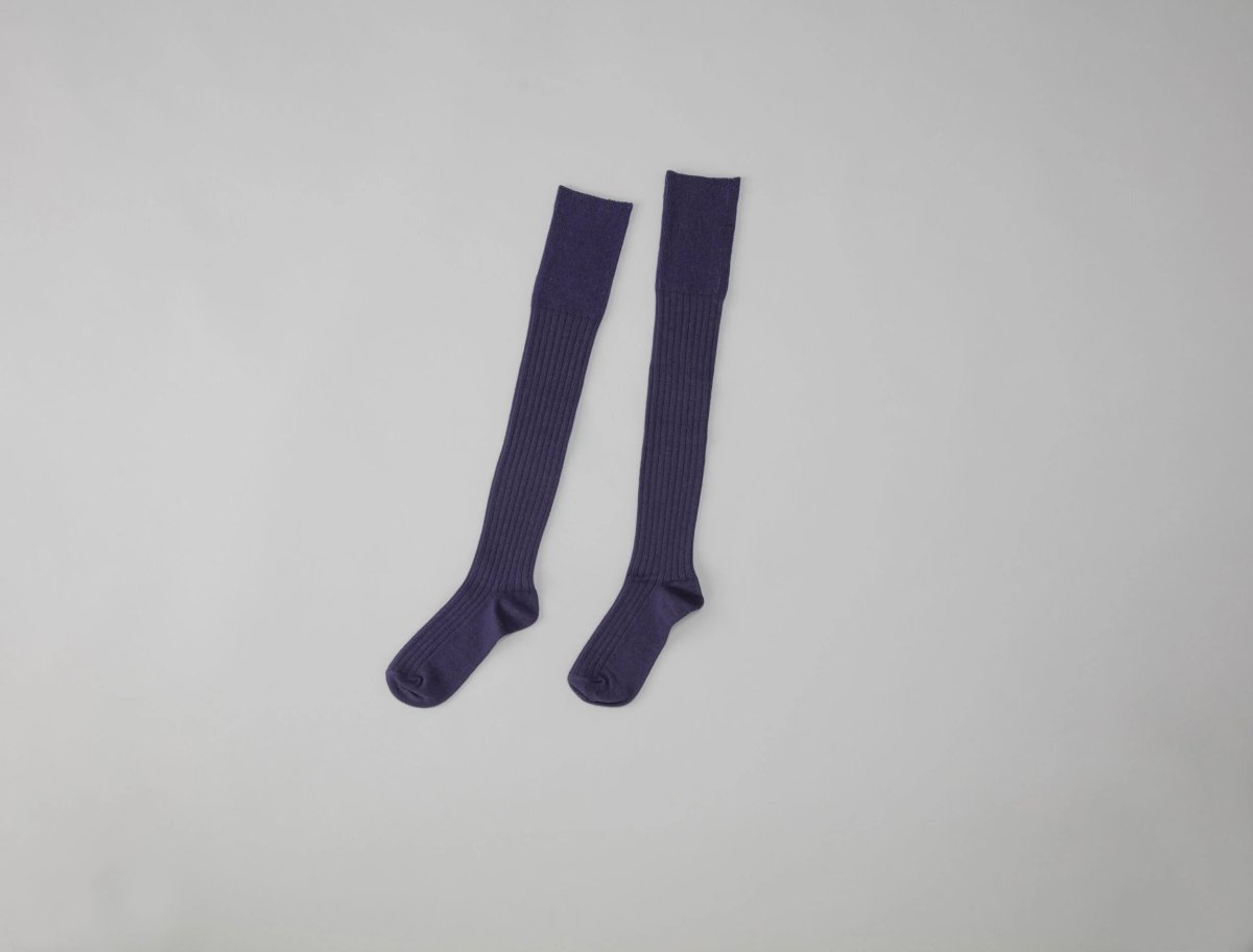 画像1: K I M U R A ` MERINO WOOL RIB HIGH SOCKS (1)