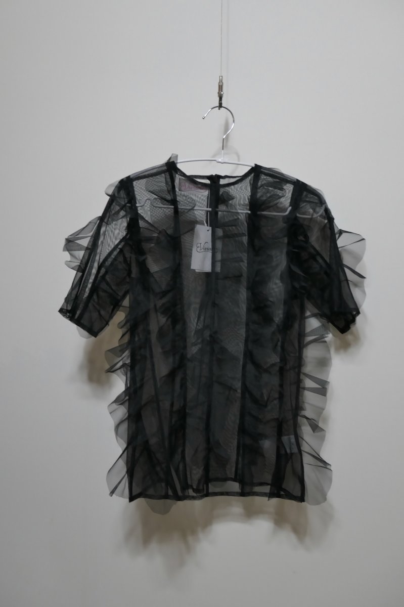 画像1: VIVIANO  Tulle Ruffle Top  (1)