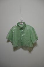 画像1: VIVIANO Sequins Cropped Shirt (1)