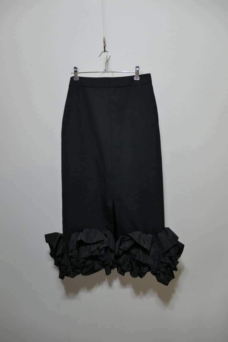 画像1: VIVIANO Flower Hem Midi Skirt (1)