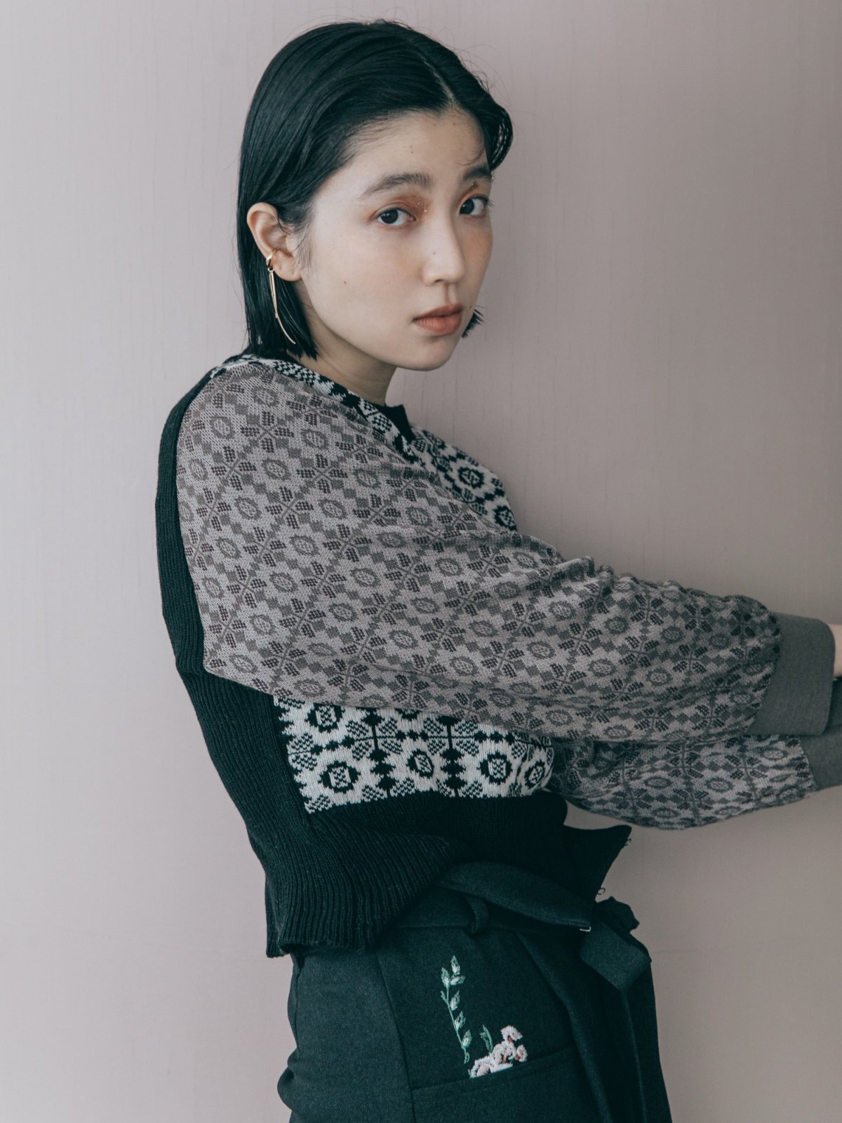 YUKI SHIMANE Hightech meets Hand tech Jacquard Sweater