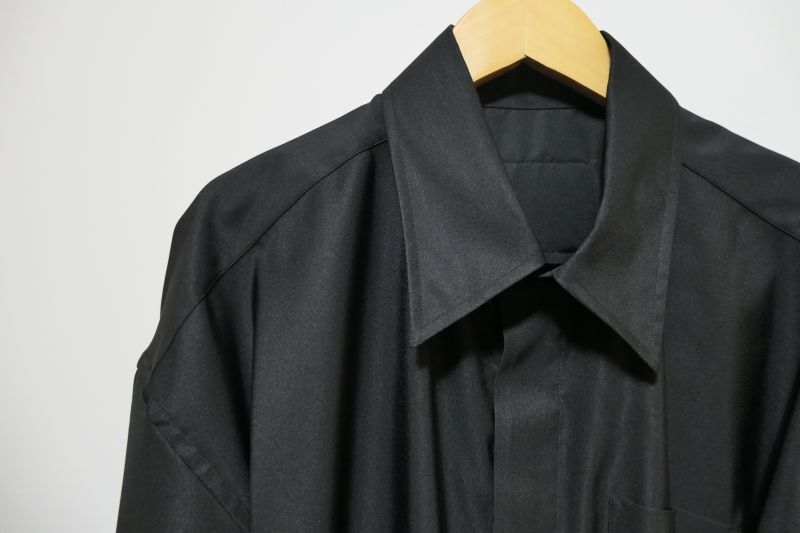 KISHIDAMIKI grosgrain shirt with leather label - mousses